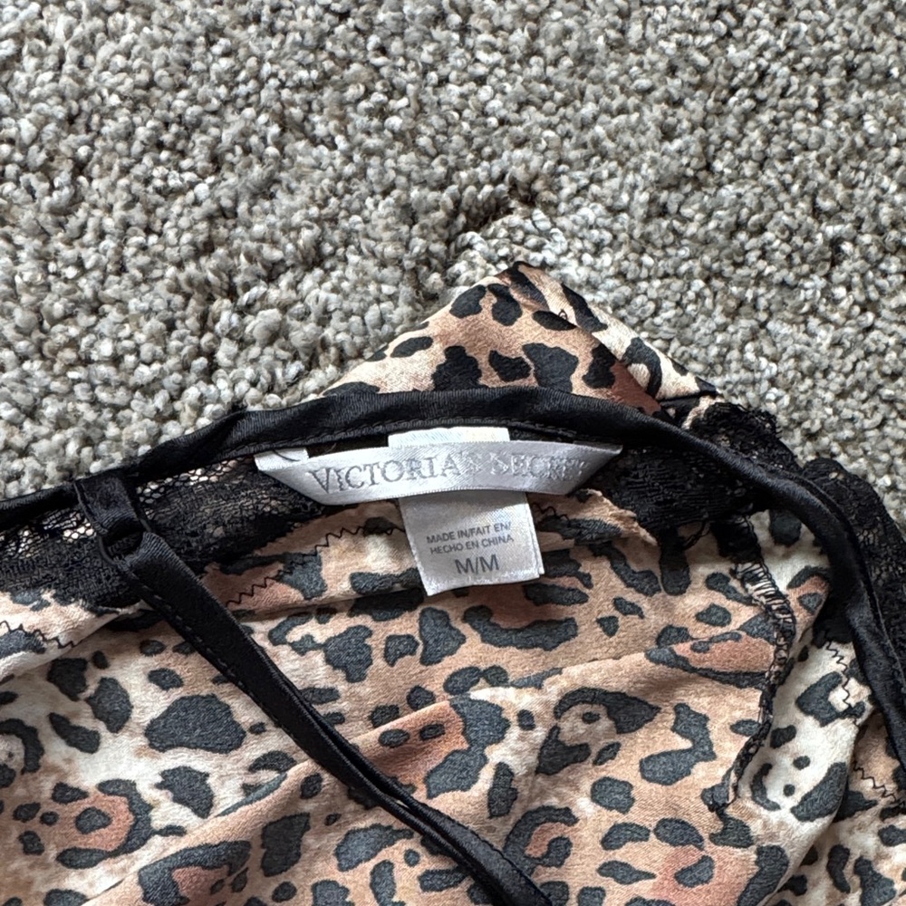 Victoria's Secret Leopard Print Chemise with Black Lace - Picture 2 of 3